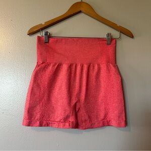 High‎ Waisted Pink Running Yoga Shorts Tummy workout Biker Shorts